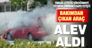 Sanayiden yeni çıkan araç yolda alev aldı