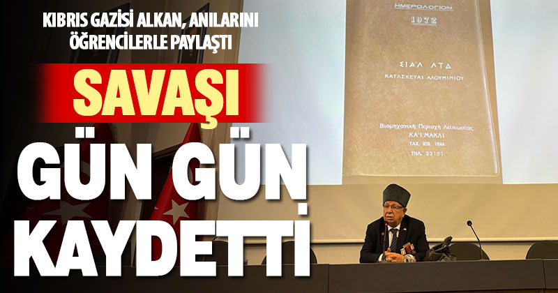 Savaşın her gününü günlüğüne yazan gazi Alkan, öğrencilerle buluştu