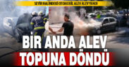 Seyir halindeki otomobil alev alev yandı