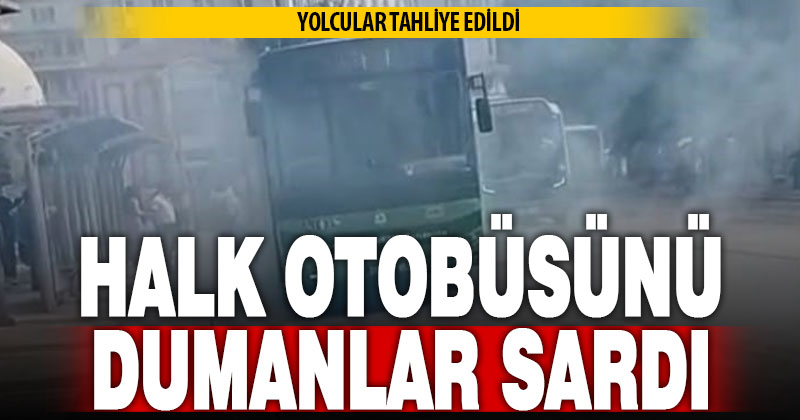 Halk otobüsünü kaplayan dumanlar korku dolu anlar yaşattı