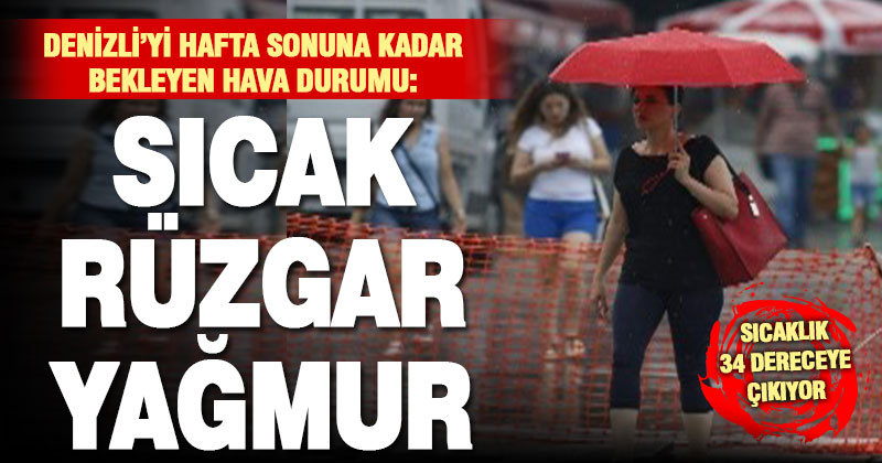 Denizli’yi sıcak, rüzgarlı ve yağışlı bir hava bekliyor