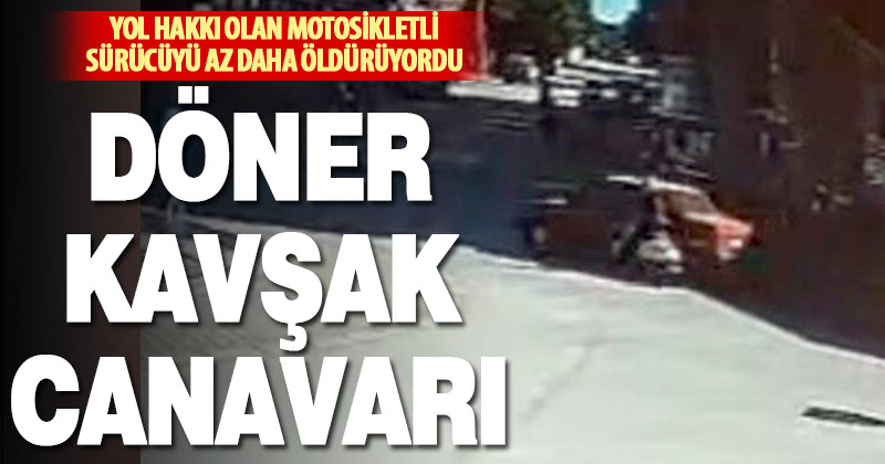 Aniden kavşağa giren otomobil, kadın motosiklet sürücüne çarptı