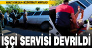 Yoldan çıkan işçi servisi sazlıkların arasına devrildi: 6 yaralı