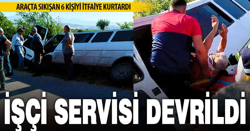 Yoldan çıkan işçi servisi sazlıkların arasına devrildi: 6 yaralı