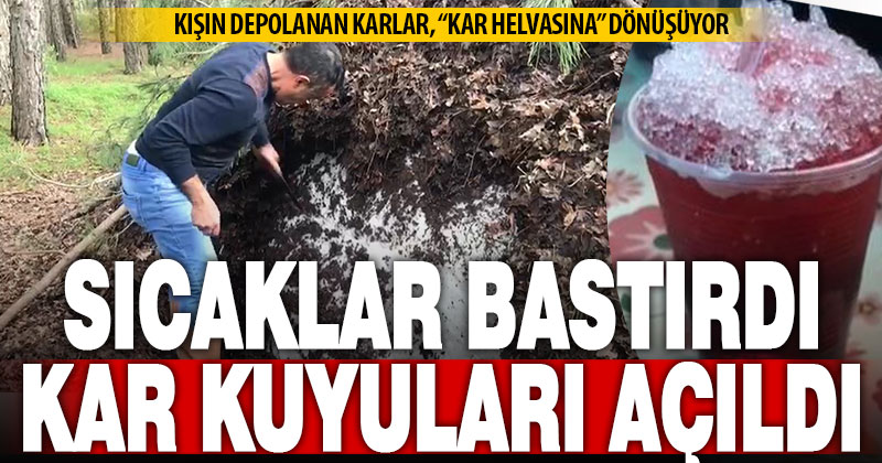 Dağların zirvesinde depolanan kar, Haziran sıcağında serinliğe dönüştü