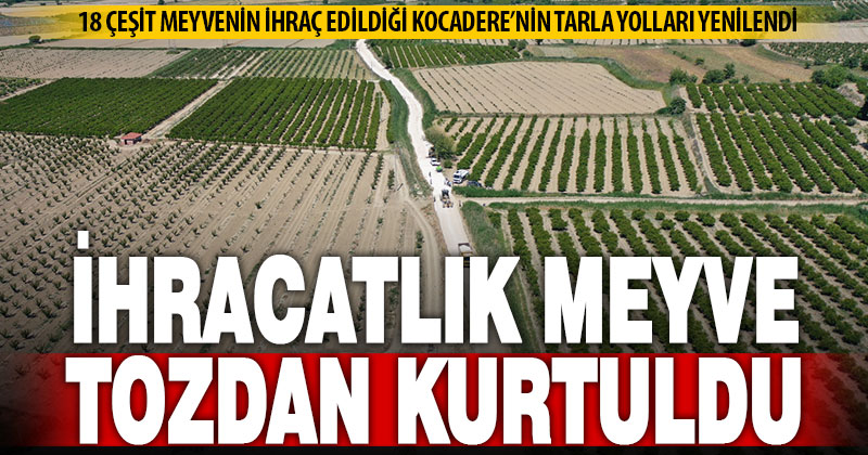 Pamukkale Belediyesi, 18 çeşit meyve ihraç eden Kocadere’nin tarla yollarını tozdan kurtardı