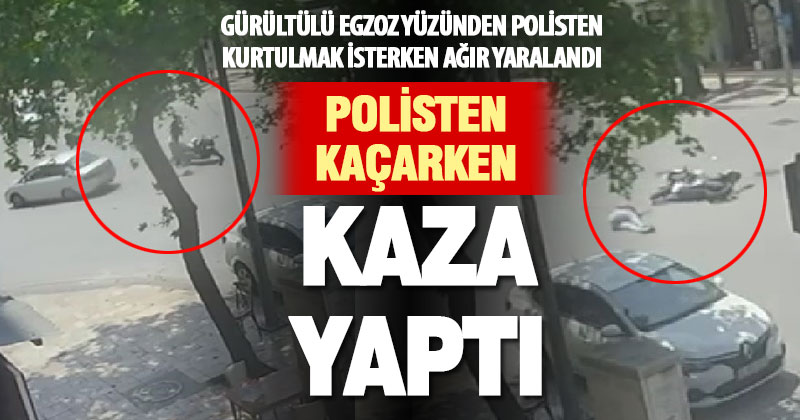 Polisten kaçmak isteyen motosiklet sürücüsü kazada yaralandı