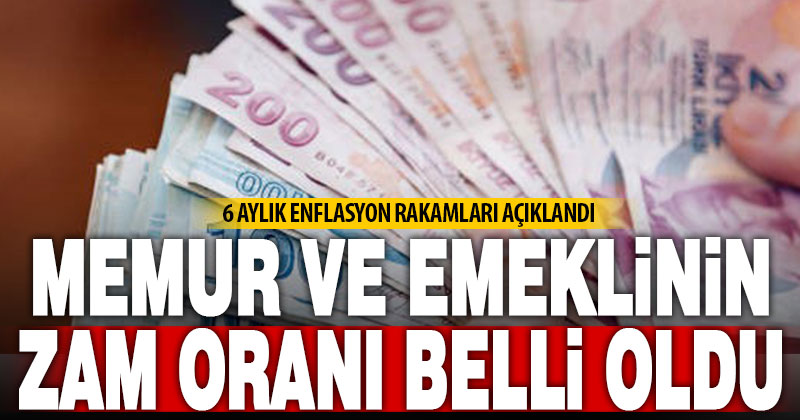6 ayılık enflasyon oranları açıklandı: Memur ve emeklilerin zam oranları belli oldu