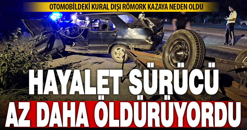 Otomobilin arkasına bağlanan kural dışı römork kazaya neden oldu: 2 yaralı