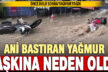 Aniden bastıran sağanak yağış Tavas’ta taşkına neden oldu