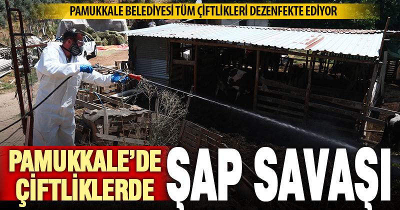 Pamukkale Belediyesi, çiftlikleri dezenfekte ediyor