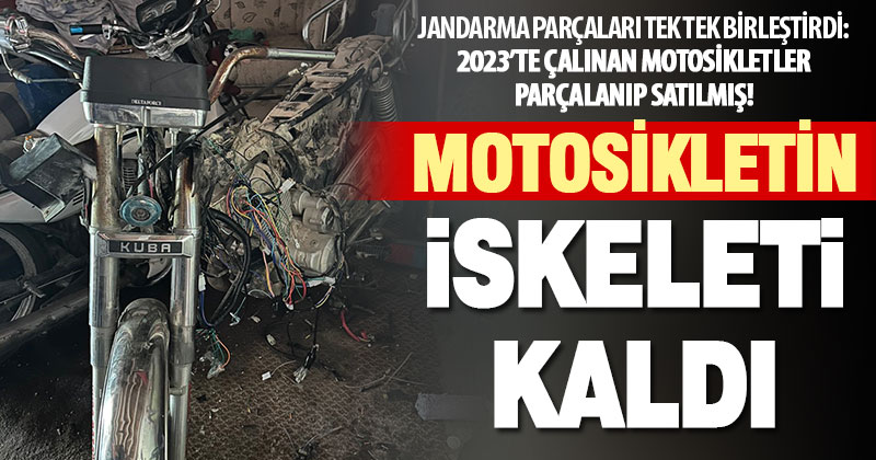 Hırsızların çalıp parçaladığı motosikletleri jandarma bulup sahiplerine teslim etti