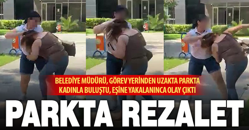 Eşini başkasıyla yakalayan kadın, parkta olay çıkardı