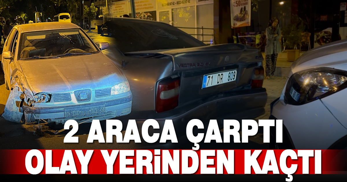 Park halindeki 2 araca çarpan otomobil sürücüsü olay yerinden kaçtı