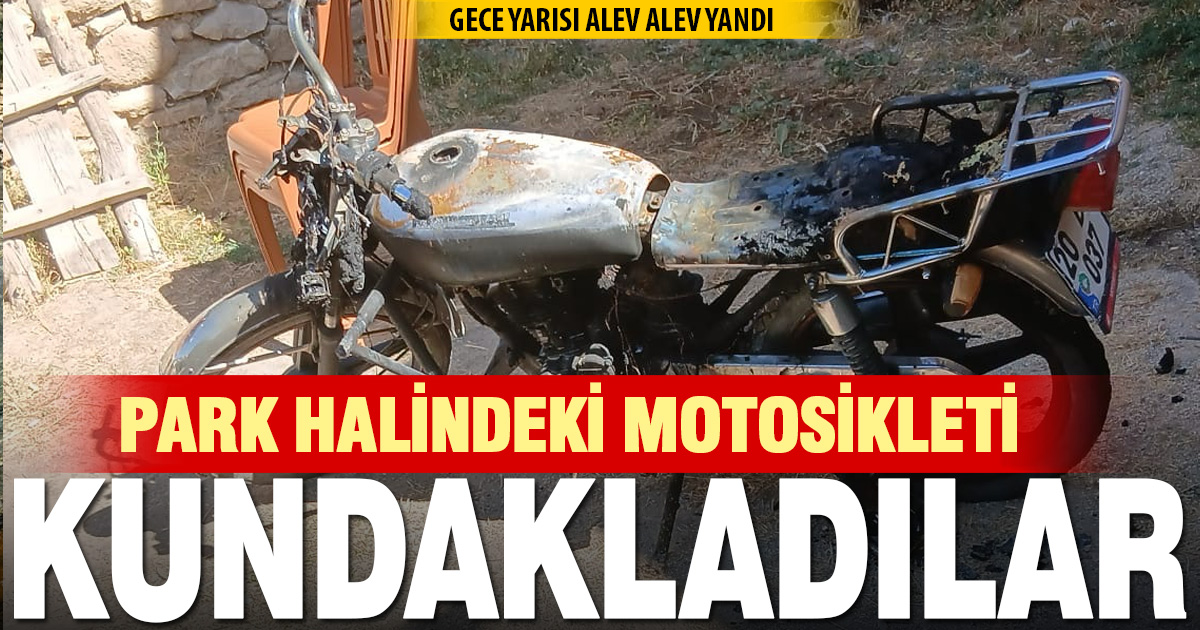 Çameli’de Park Halindeki Motosiklet Kundaklandı