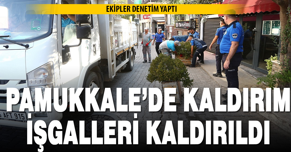 Pamukkale zabıtasından kaldırım denetimi
