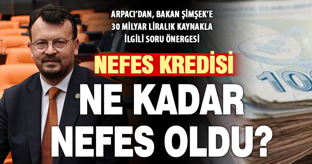 CHP’li Arpacı’dan Bakan Şimşek’e KOBİ Kredileri Sorusu: “30 Milyarlık Nefes Kredisi ne kadar nefes aldırdı?”