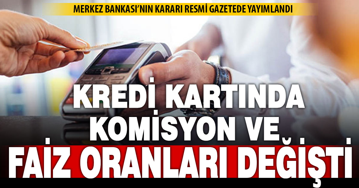 Kredi kartı işlemlerinde faiz oranları değişti