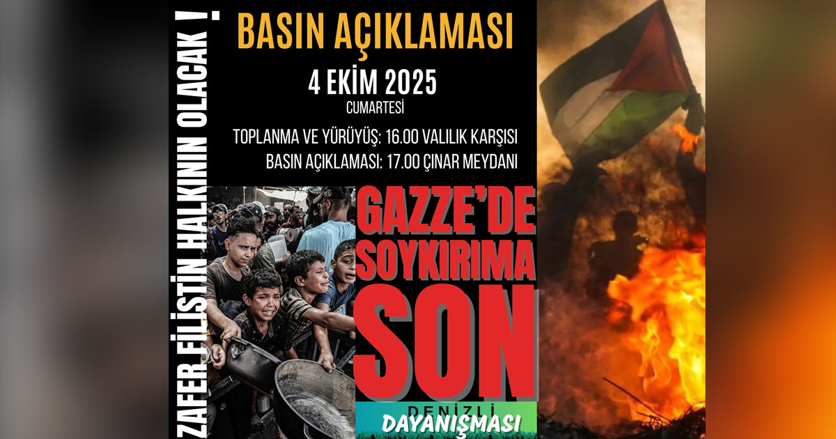 Denizlililer Gazze için ayağa kalkıyor