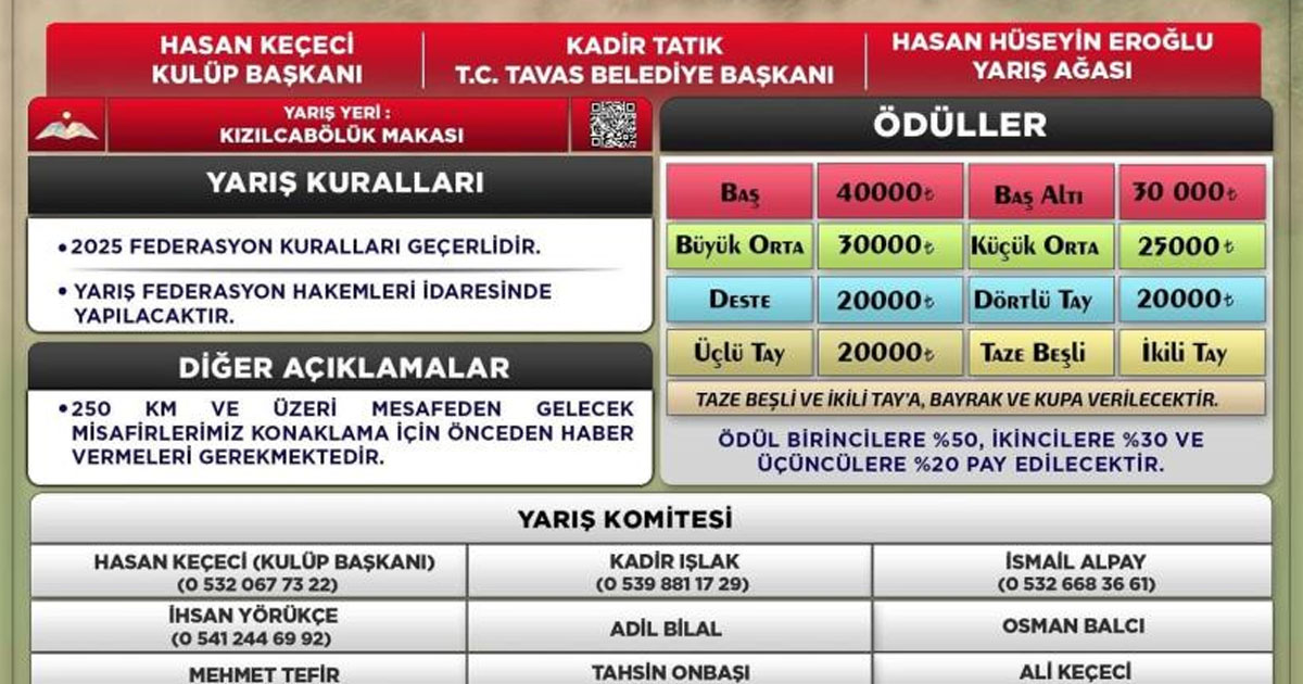 Tavas’ta at yarışı heyecanı başlıyor