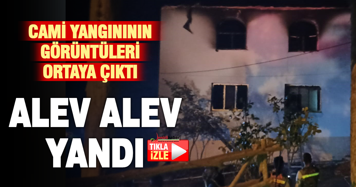 Camiyi kül eden yangının görüntüsü ortaya çıktı