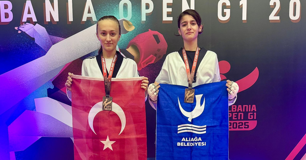 Aliağalı taekwondoculardan iki madalya
