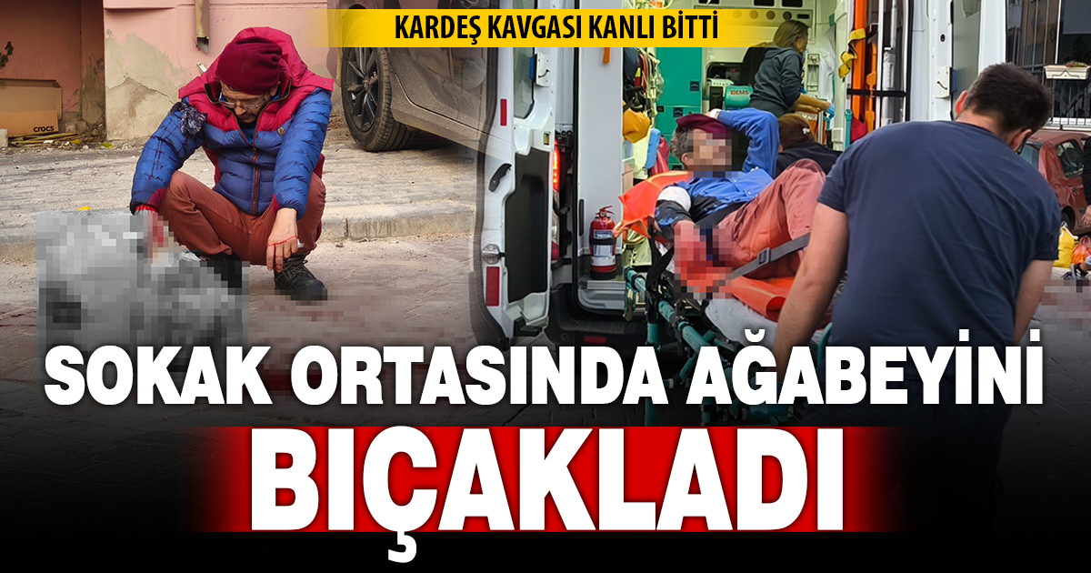 Tartıştığı ağabeyini sokak ortasında bıçaklayıp evine döndü