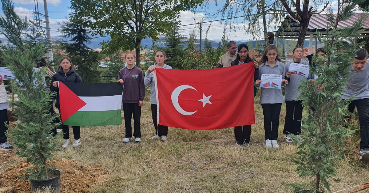 Gazze için barış bahçesi yaptılar