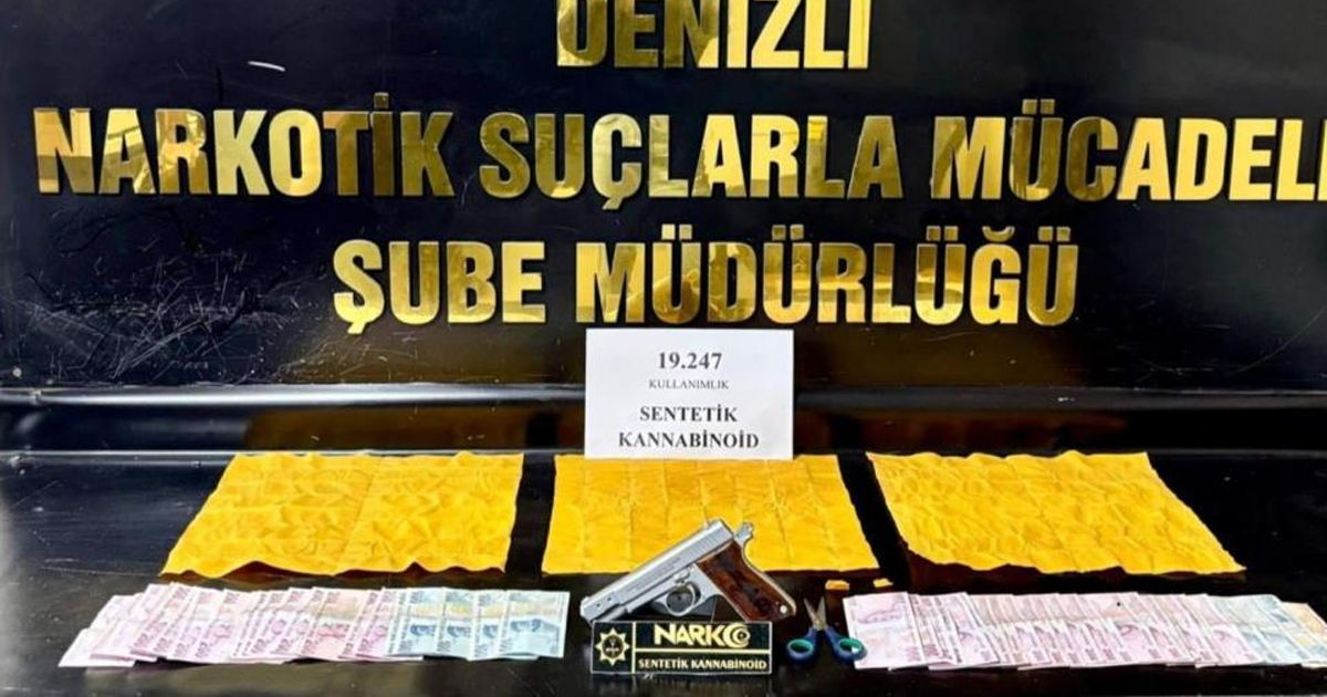 Denizli’de 19 bin kullanımlık sentetik uyuşturucu yakalandı