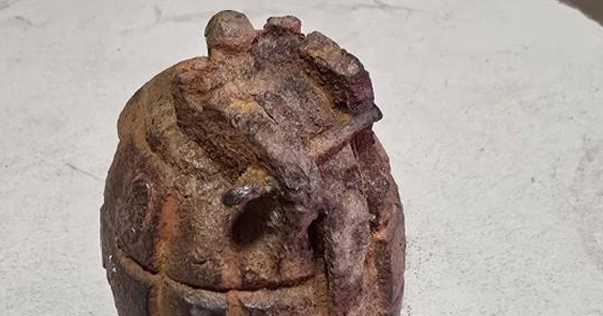 Tarlada el bombası bulundu