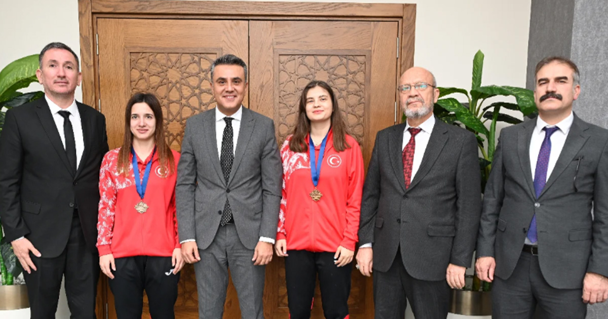 Milli Eğitim Müdürü Emre Çalışkan, Avrupa Şampiyonu sporcuları ağırladı