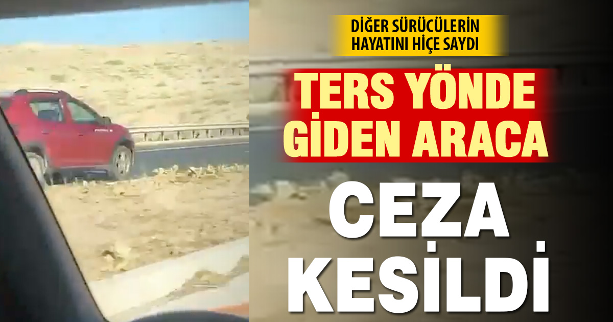 Denizli’de ters yonde giden araca ceza kesildi