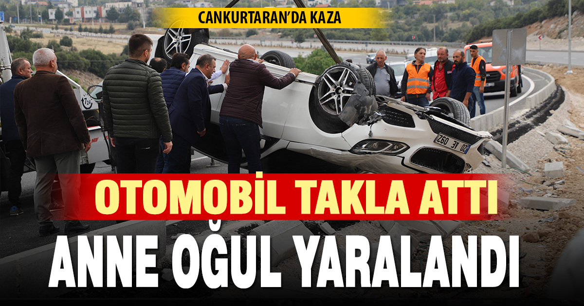 Pamukkale’de otomobil takla attı: Anne ve oğlu yaralandı