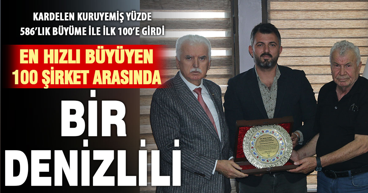 Yüzde 586’lık büyüme ile ilk 100 şirket arasına giren Kardelen Kuruyemiş’e plaket