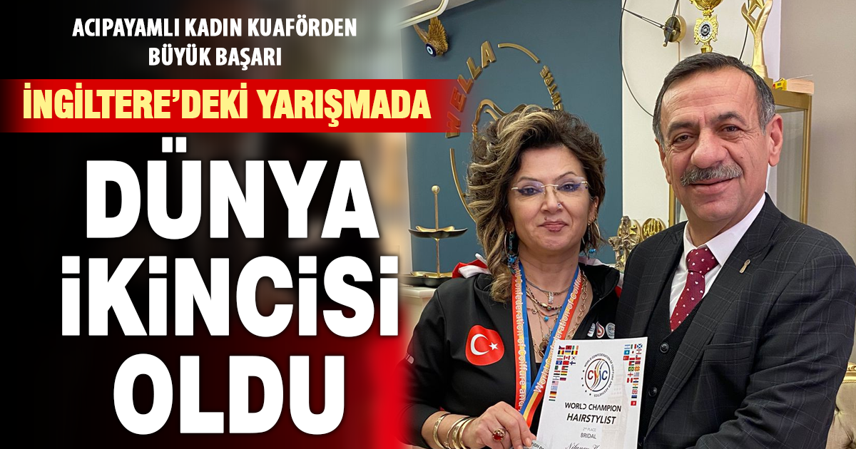 Acıpayamlı Kuaför Nilgün Keser, İngiltere’de dünya ikincisi oldu