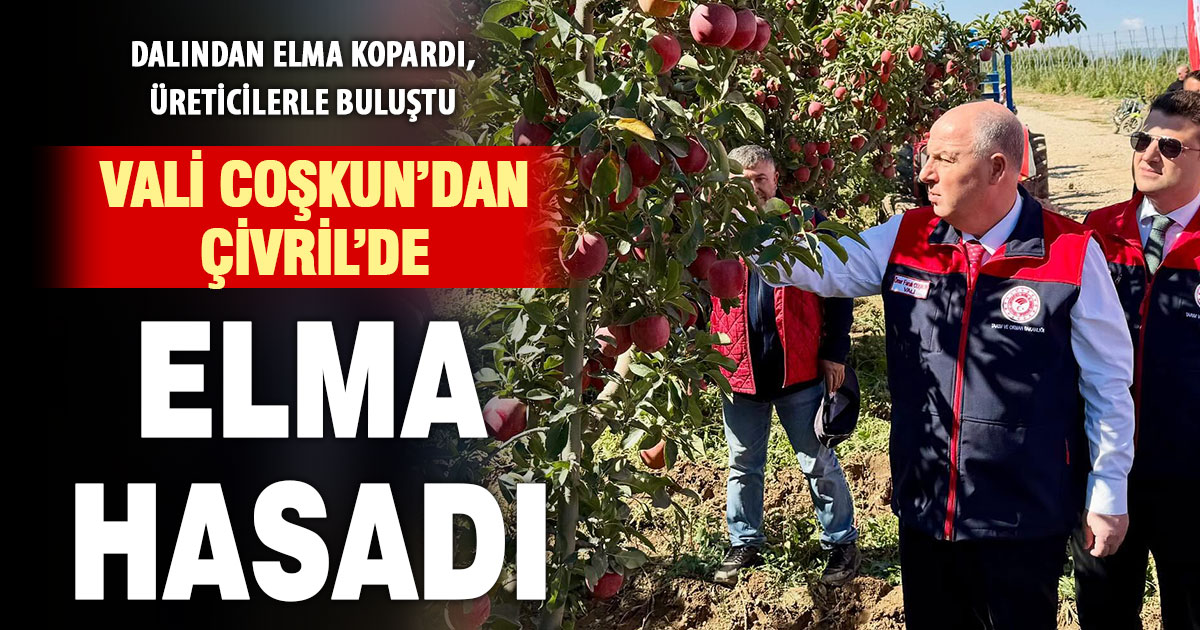 Vali Coşkun Çivril’de elma hasadına katıldı