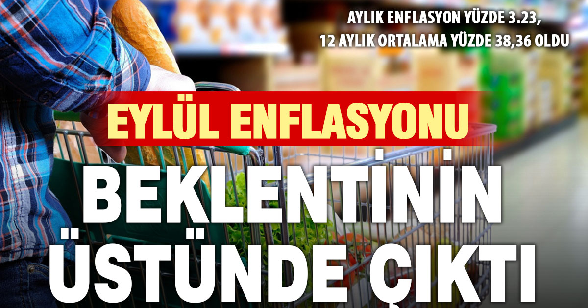 Eylül enflasyonu beklentilerin üzerinde geldi