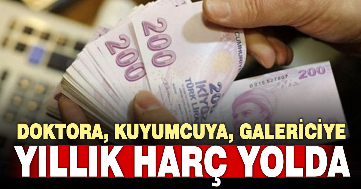 Doktor, kuyumcu ve galericilere yıllık harç geliyor