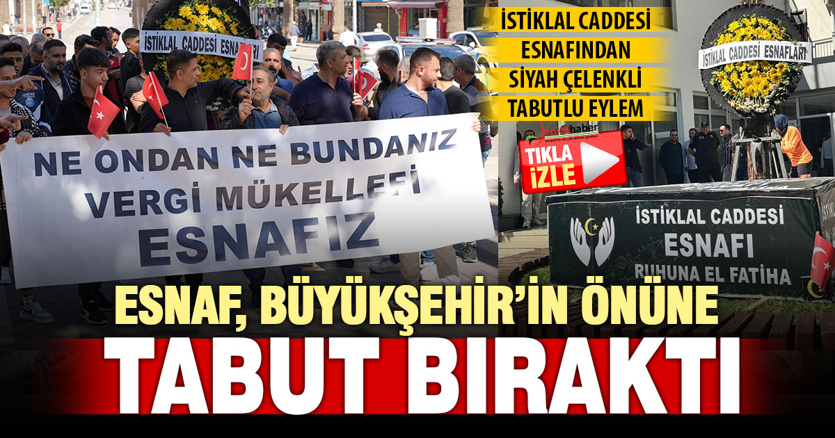 Otobüs Yolu projesini mağduru esnaf tabutla Büyükşehir’e yürüdü