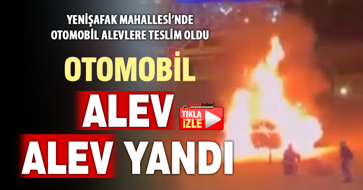 Denizli’de Otomobil Alev Alev Yandı