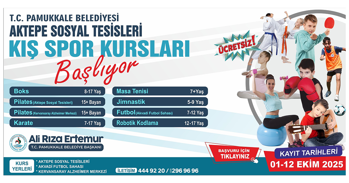 PAMUKKALE’DE KIŞ SPOR KURSLARI BAŞLIYOR