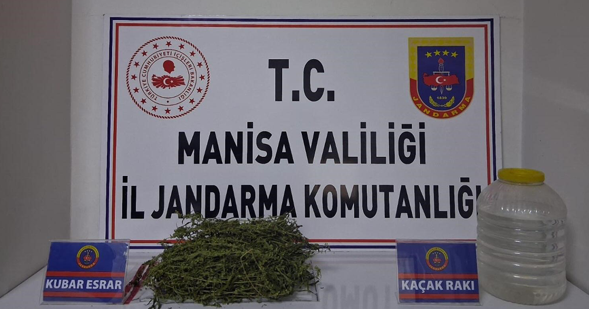 Manisa’da 320 gram esrar ve 10 litre kaçak alkol ele geçirildi