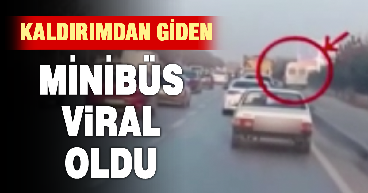 Minibüsün kaldırımda ilerlediği görüntüler sosyal medyada viral oldu