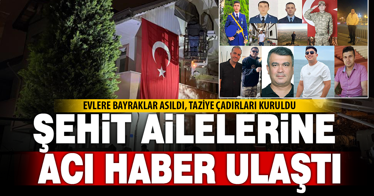 Şehit ailelerine acı haber verildi: Evlere bayraklar asıldı, taziye çadırları kuruldu