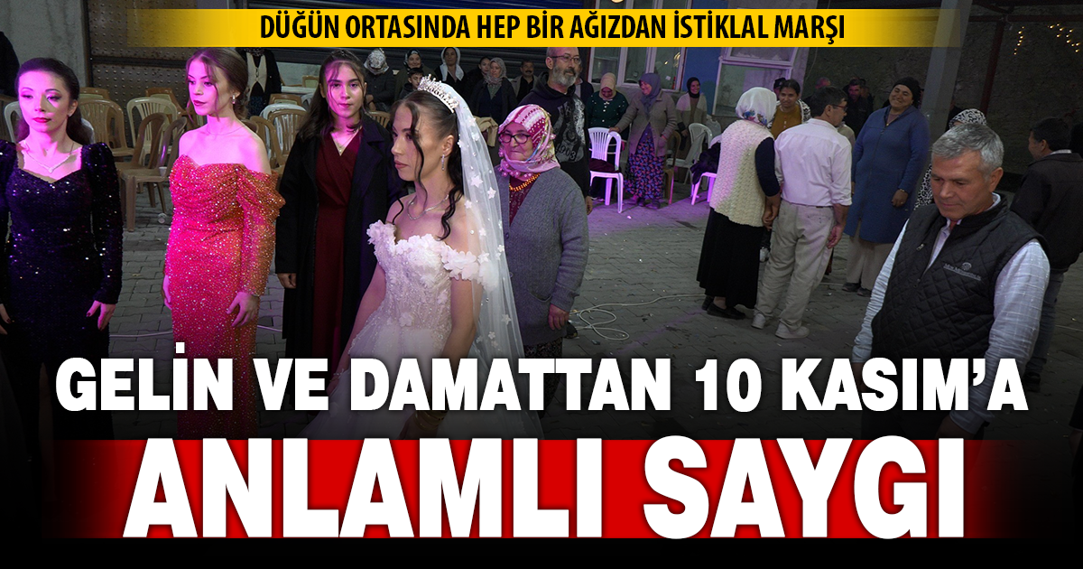 Gelin damat düğünü yarıda kesip Ata’sını andı