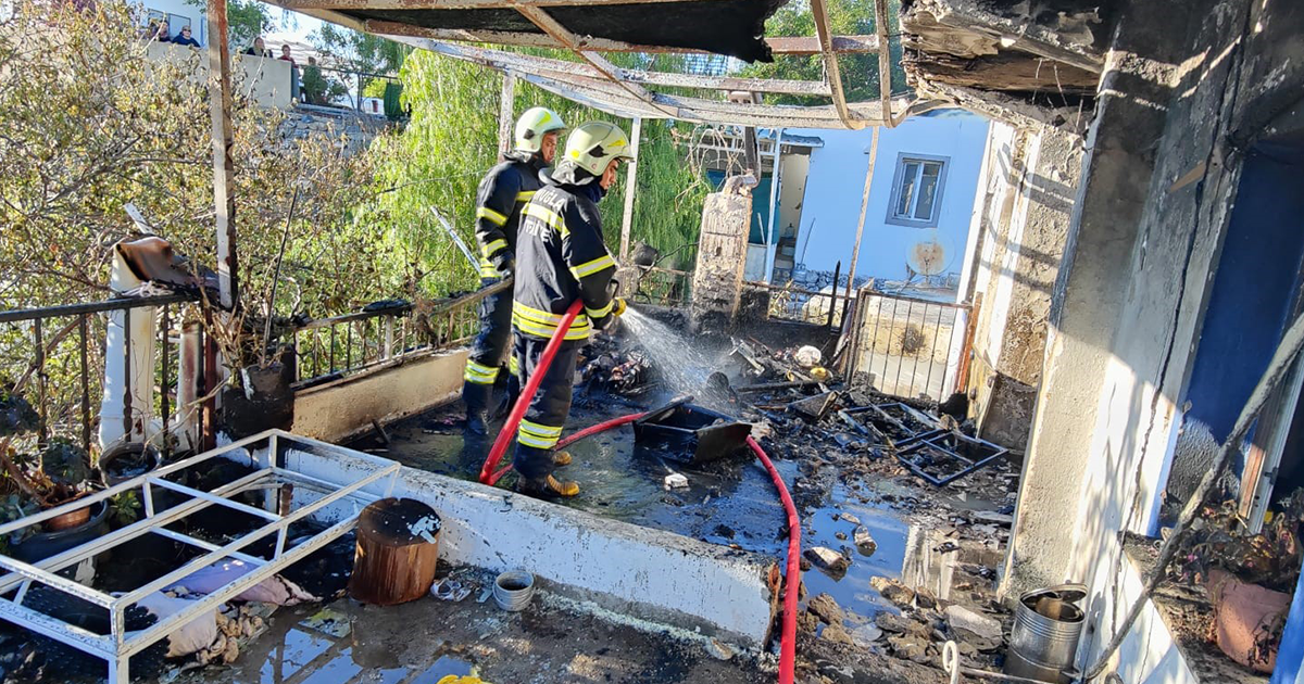 Bodrum’da bir evde yangın çıktı