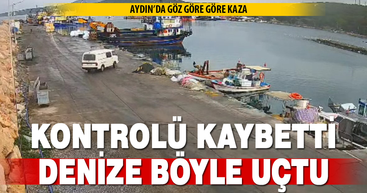 Direksiyon hakimiyeti kaybolan araç denize uçtu