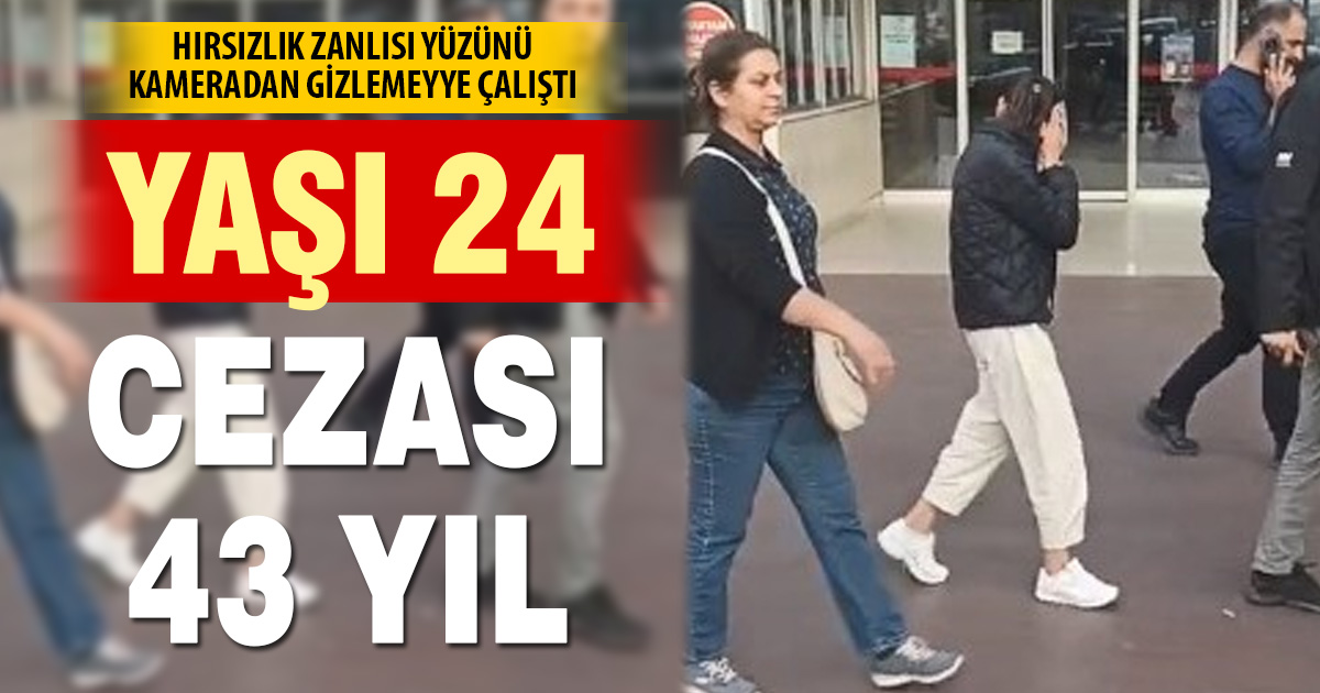 Yaşından büyük cezası olan kadın hırsız kameraları görünce yüzünü gizlemeye çalıştı