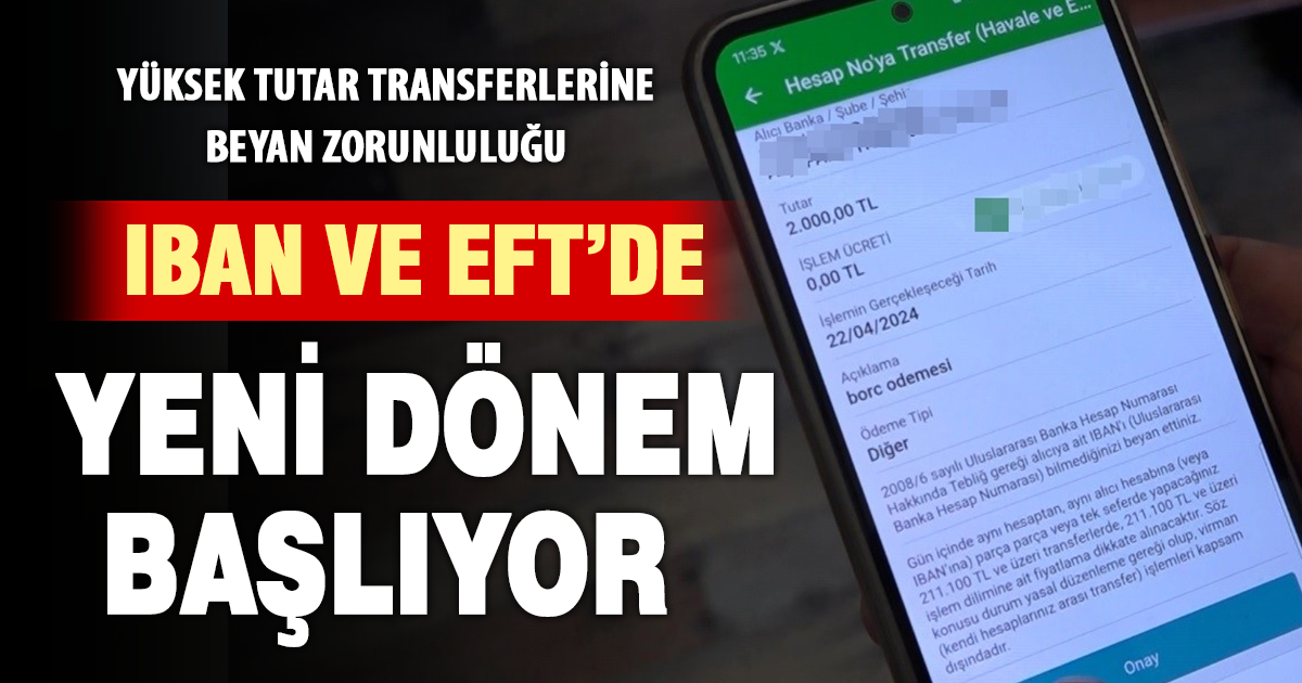 IBAN ve EFT işlemlerine yeni dönem