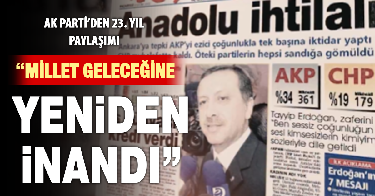 AK Parti’den 3 Kasım mesajı: “Millet geleceğine yeniden inandı”